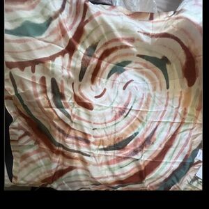 Nordstrom Silk Square Scarf – Abstract Earth Tone Print 3 ways boho vides